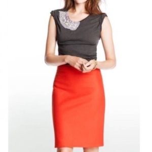 J Crew • Double Surge Wool The Pencil Skirt Orange